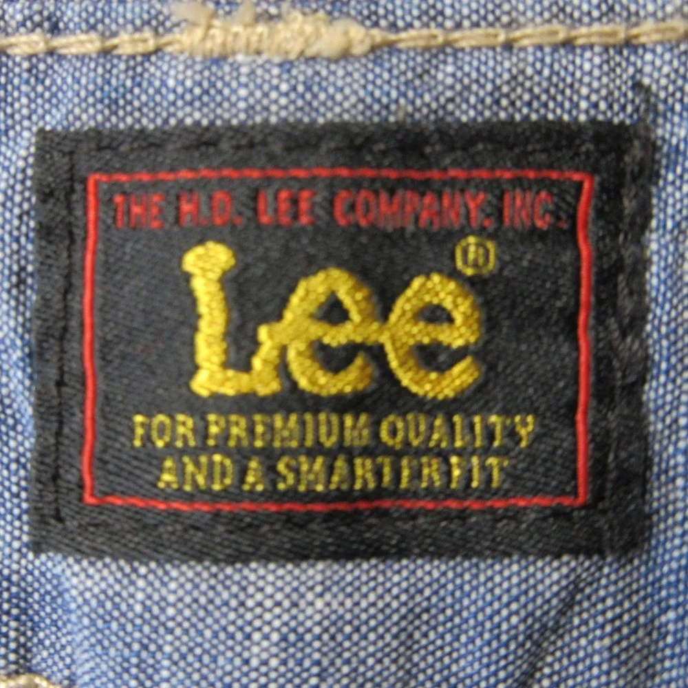 LEE Wide Leg Loose Fit Pleated Trouser Pant Sz 14 Indigo Prep Chambray Denim NWT